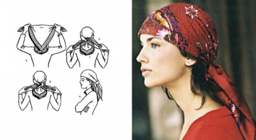 Как завязать платок на голову