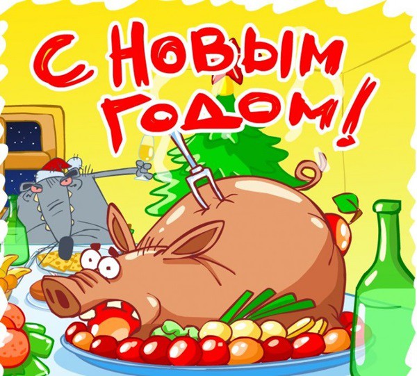 Поздравления с Новым годом Свиньи 2019 прикольные в стихах