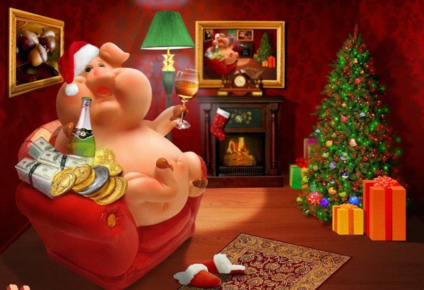 Поздравления с Новым годом Свиньи 2019 прикольные в стихах