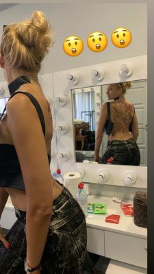 Оля Полякова украсила свое тело огромной татуировкой