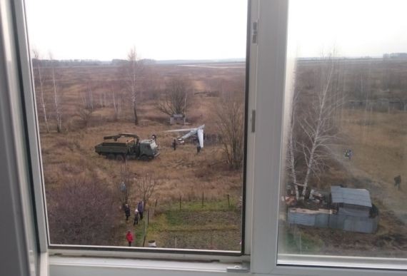 Российский военный беспилотник упал в поселке под Рязанью