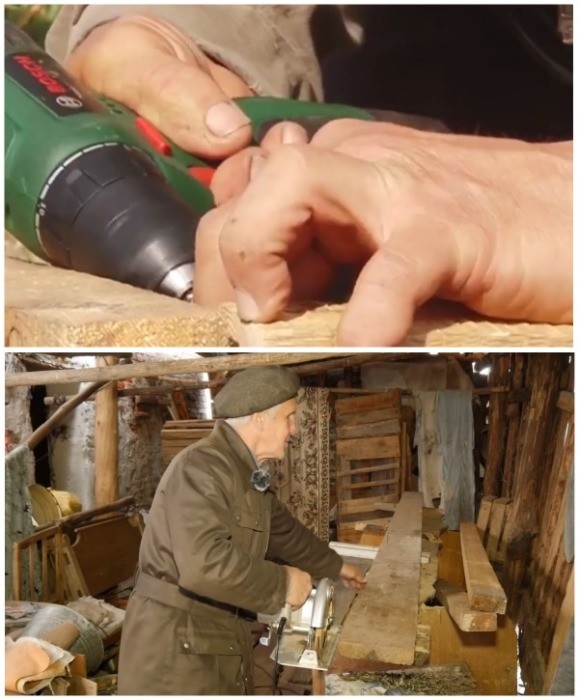 Незрячий сын самостоятельно построил деревянный дом для мамы