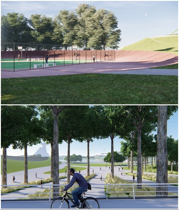 В Китае строится спортивный комплекс-городок, утопающий в зелени