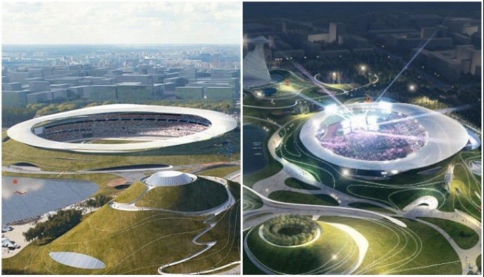 В Китае строится спортивный комплекс-городок, утопающий в зелени