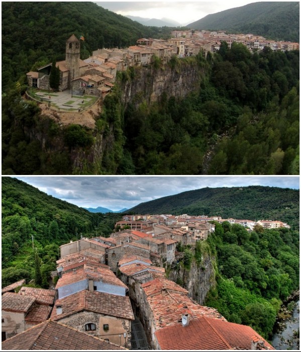 Каталонский городок с экстремальной улицей на обрыве