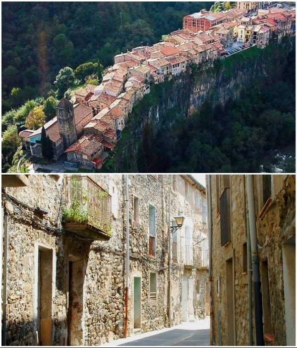 Каталонский городок с экстремальной улицей на обрыве