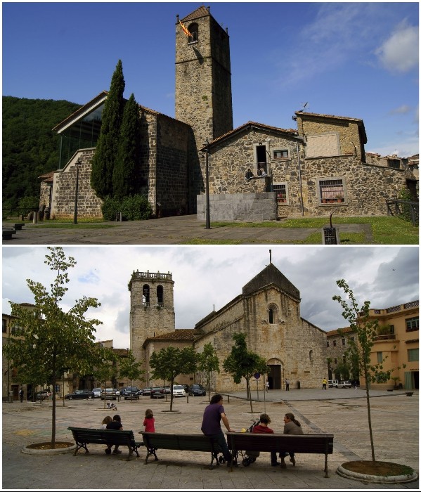 Каталонский городок с экстремальной улицей на обрыве