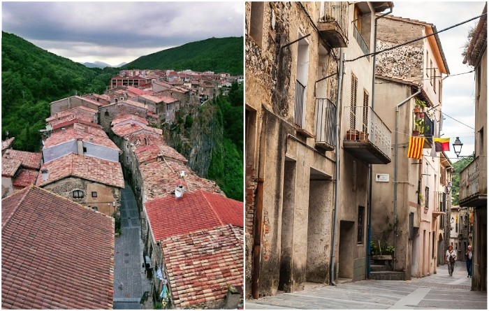 Каталонский городок с экстремальной улицей на обрыве