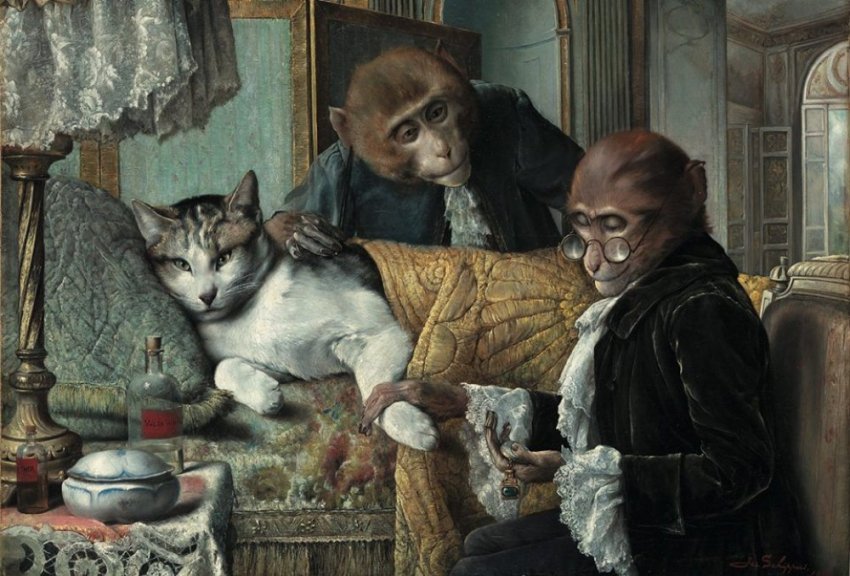 Сенжери: смысловое значение обезьян в живописи