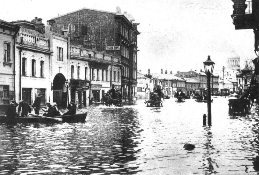 Потоп в Москве 1908 года на старых фото и открытках