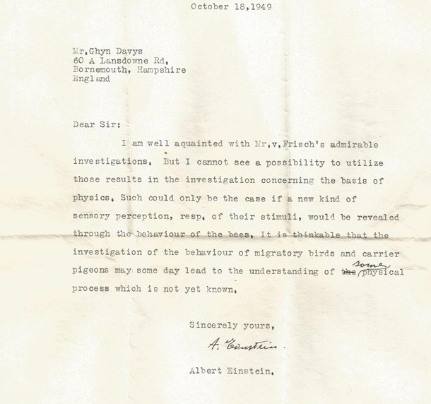 Опубликовано ранее неизвестное письмо Эйнштейна