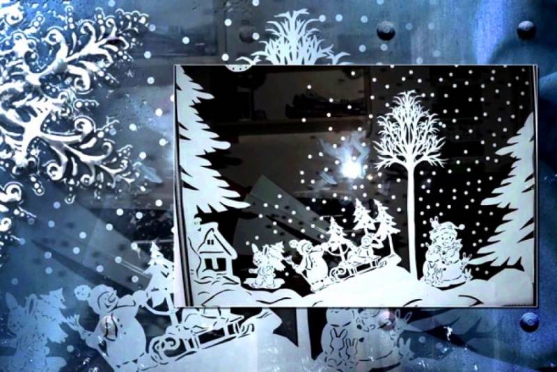 Трафареты из бумаги на окна к Новому году 2022, интересные шаблоны для вырезания