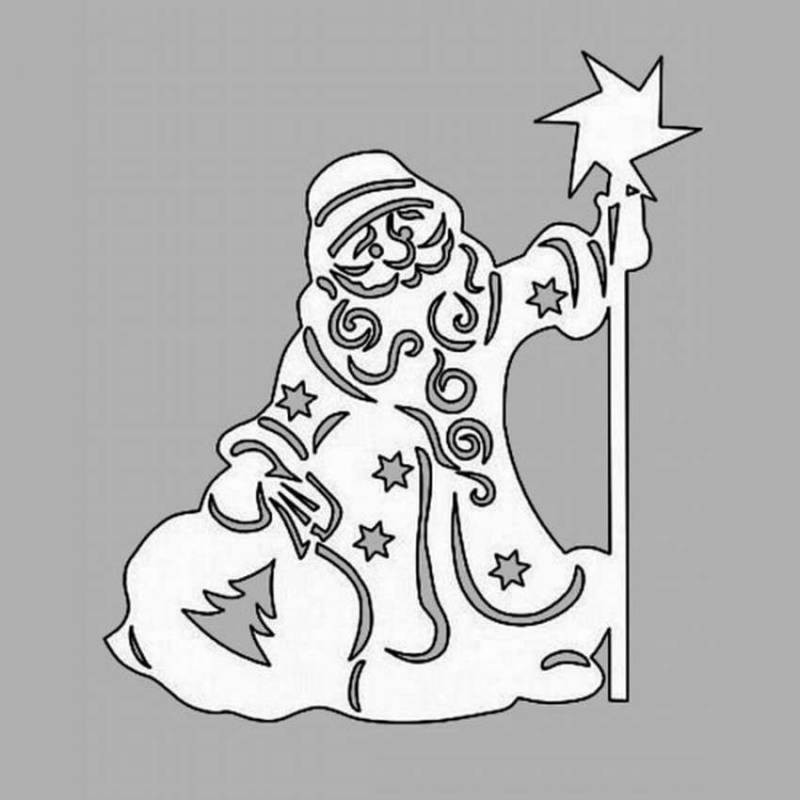 Трафареты из бумаги на окна к Новому году 2022, интересные шаблоны для вырезания