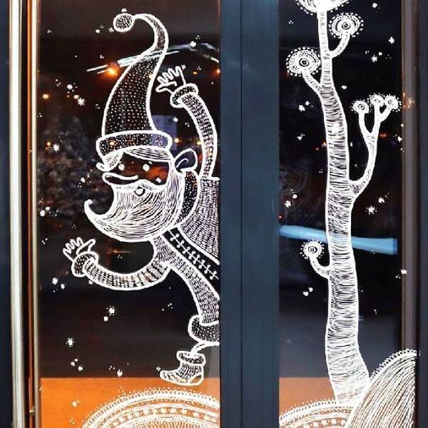 Трафареты из бумаги на окна к Новому году 2022, интересные шаблоны для вырезания