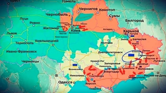 Представлена обновленная карта боевых действий на Украине по данным на сегодня, 18.03.2022